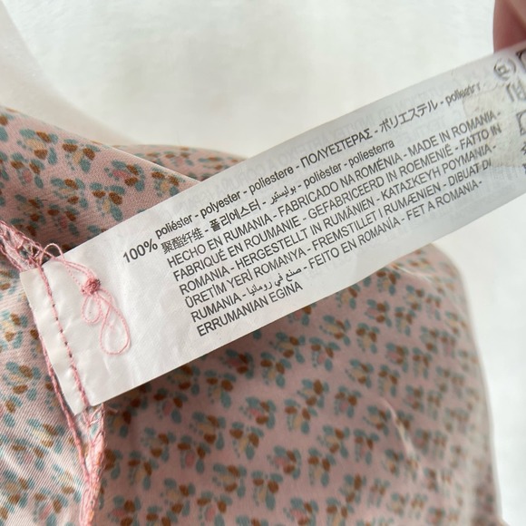 Zara Floral Print Silky Long Sleeve Button Front Shirt Maxi Dress L - Picture 14 of 15